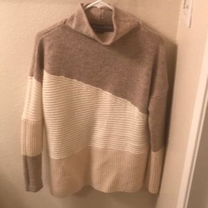 French connection patchwork mock neck sweater